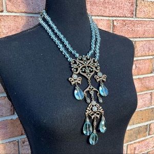 Heidi Daus Intricate Victorian Aqua Necklace
